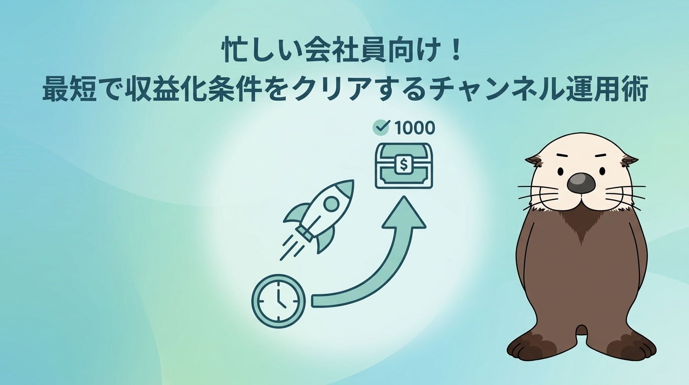 会社員が効率的にYouTubeチャンネルを運用するイメージ